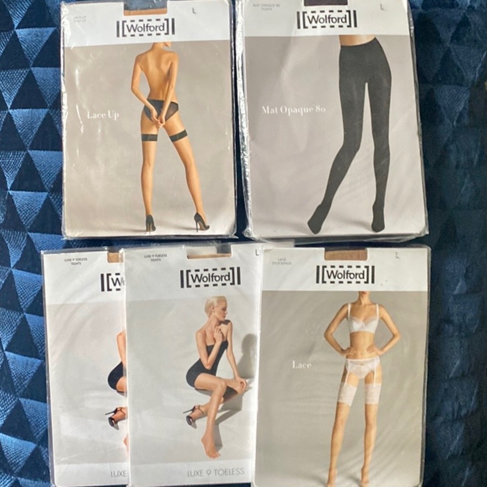 Wolford stockings, tights, pantyhose, stay ups, hosiery - 5 pair bundle! NIP NWT